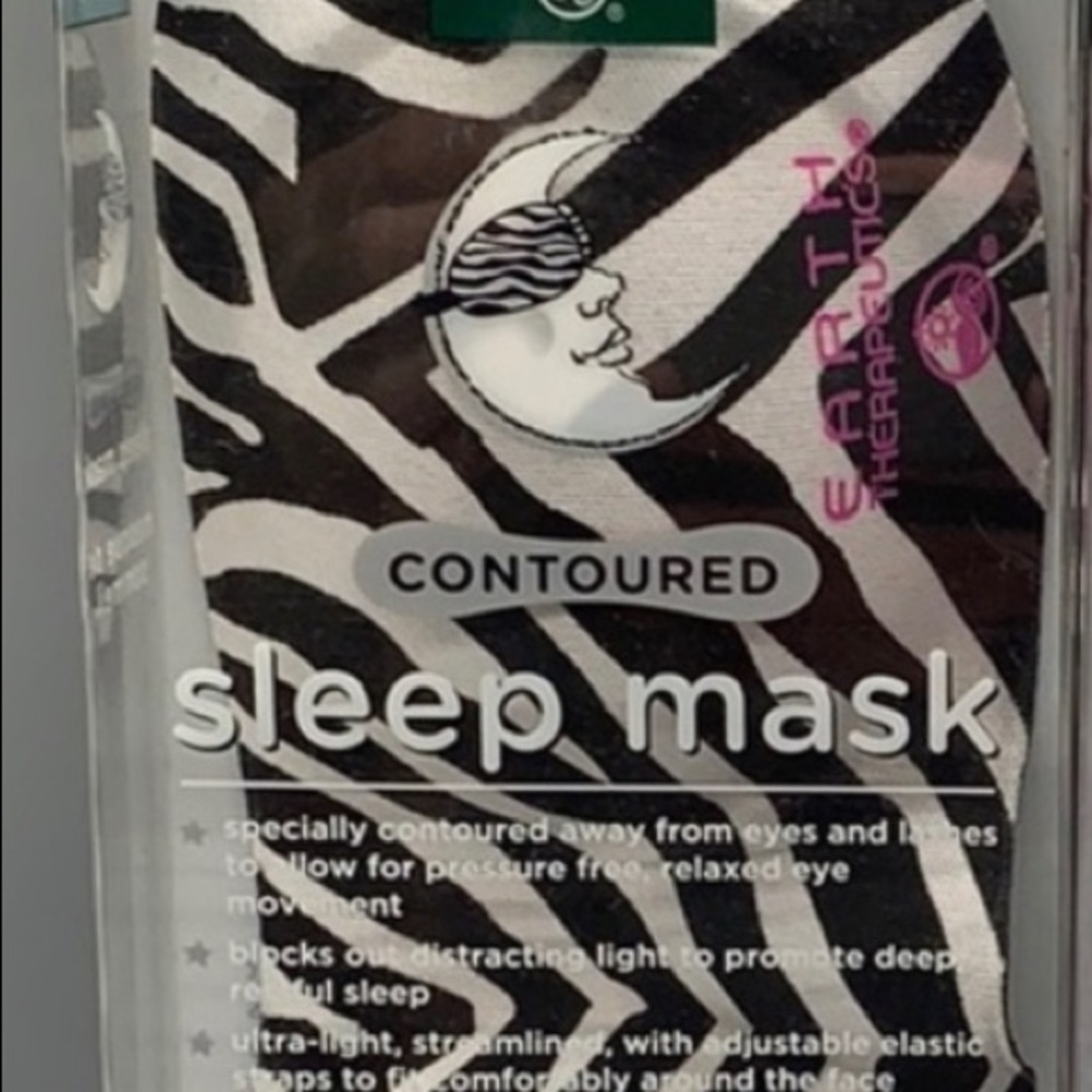 White and black zebra contoured sleep mask 6 pack